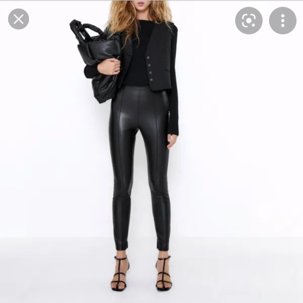 Zara Faux Leather Leggings (Black)